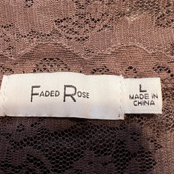 Faded Rose Brown Lace Camisole Top.Sz/L - Picture 8 of 10